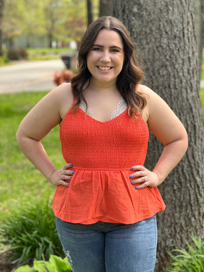 Eyelet woven tank