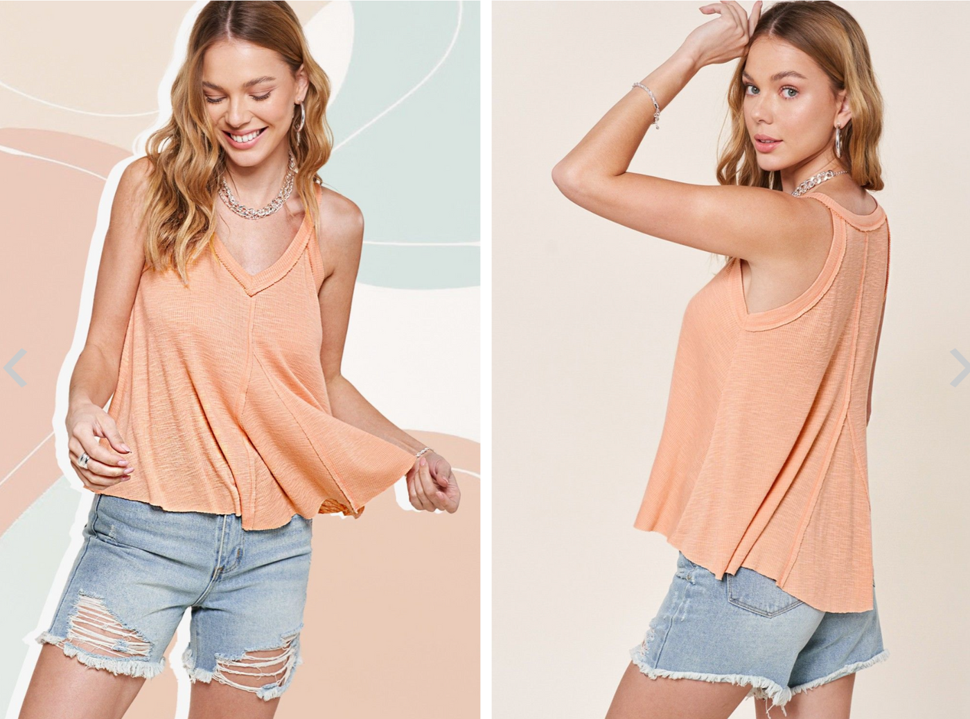 Soft peach tank top