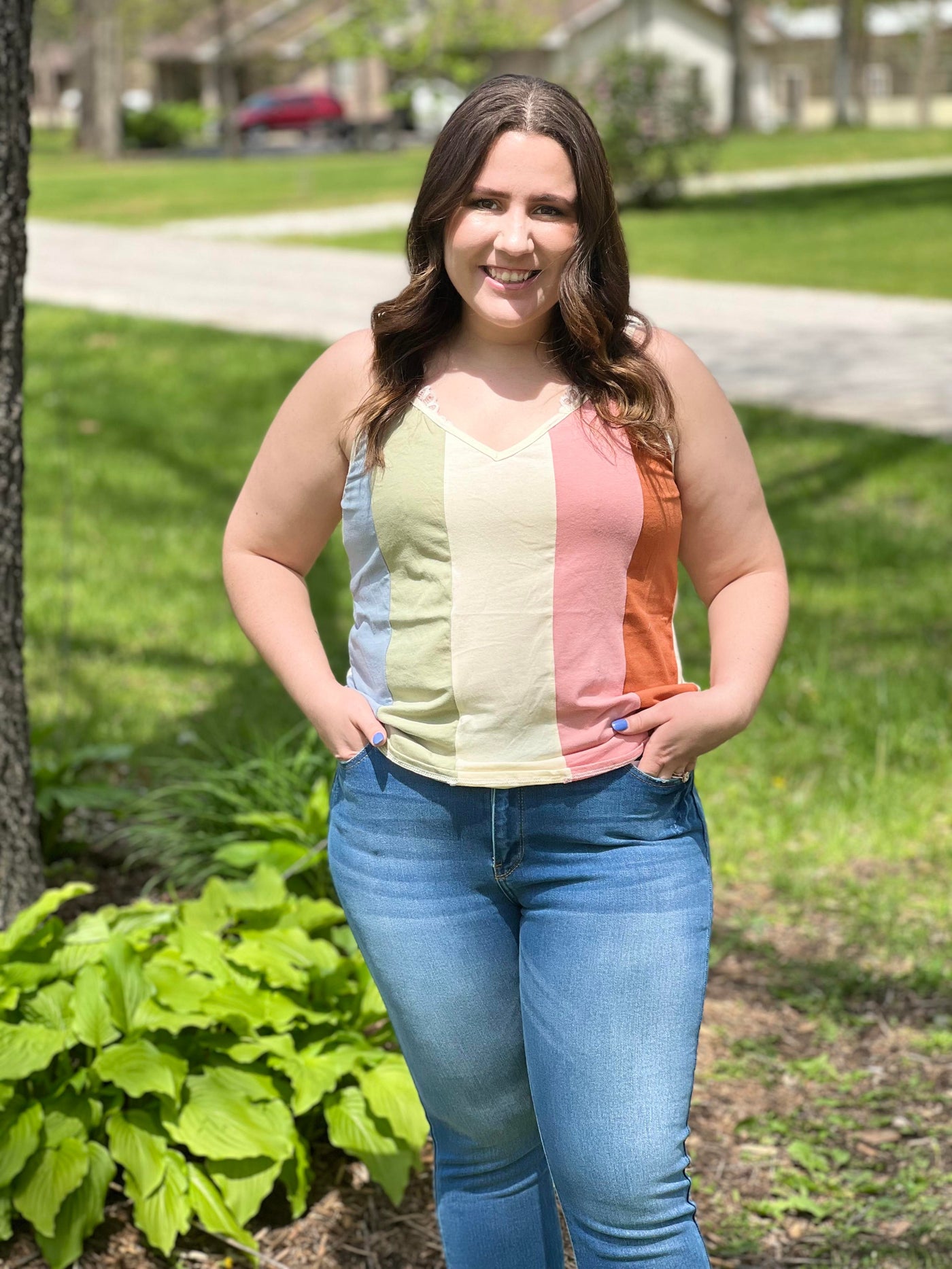 Color block tank