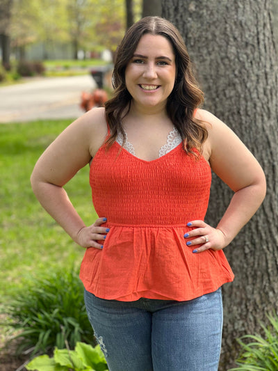 Eyelet woven tank