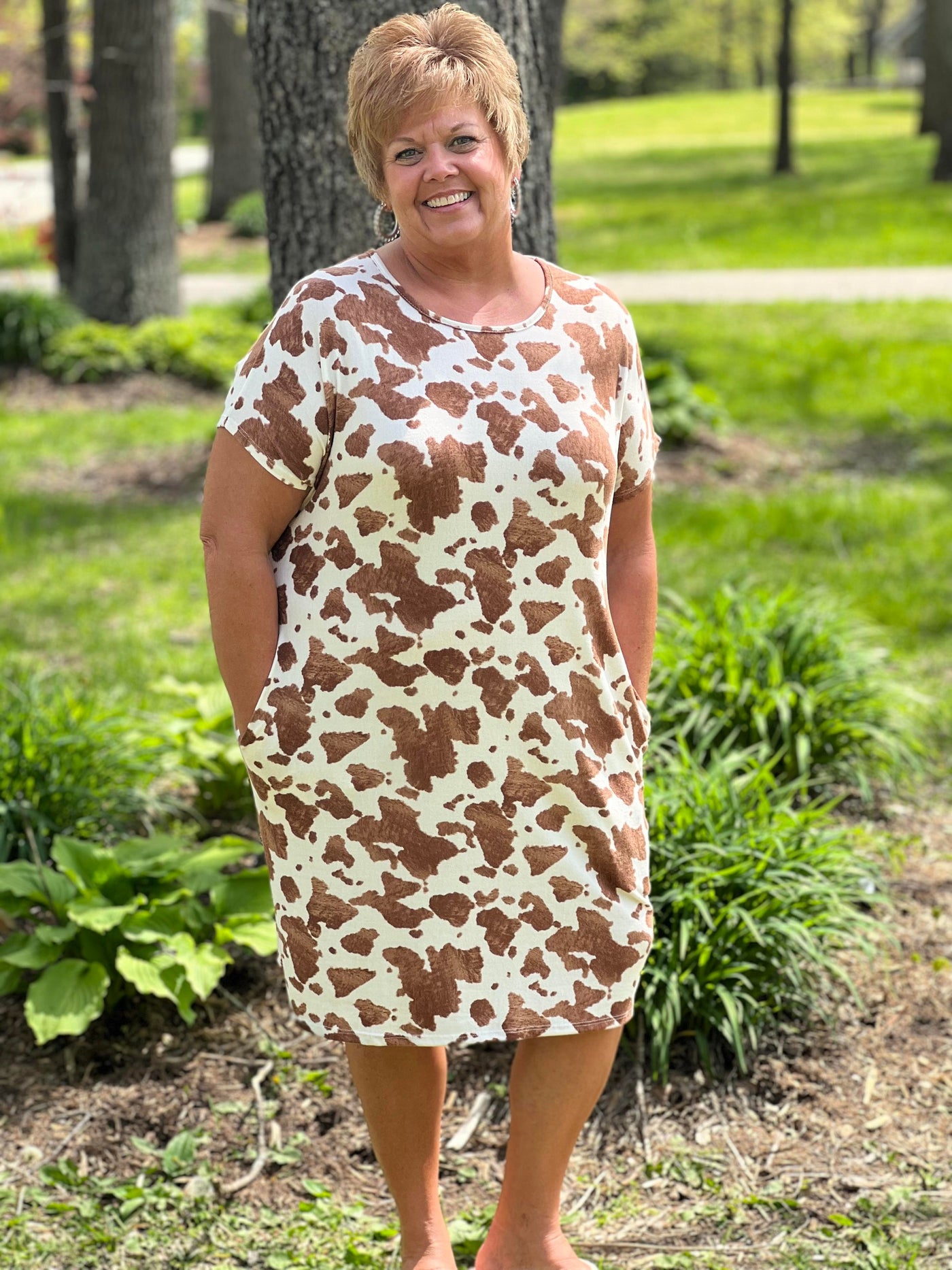 Cow print dress