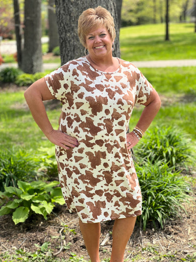 Cow print dress