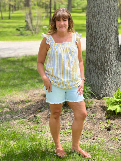 Striped smocked top