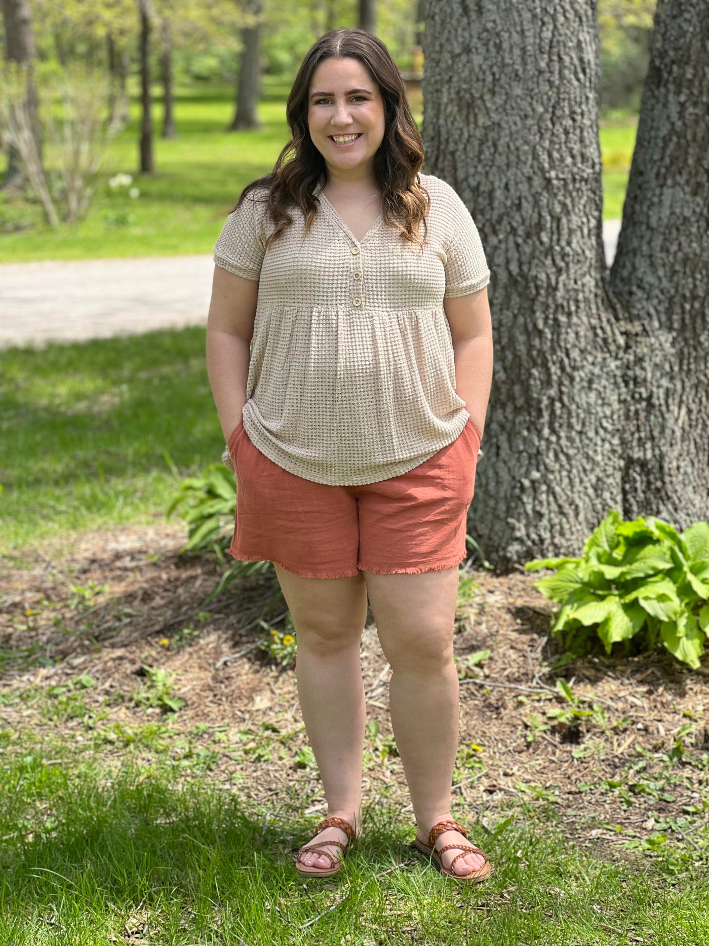 Waffle button up top