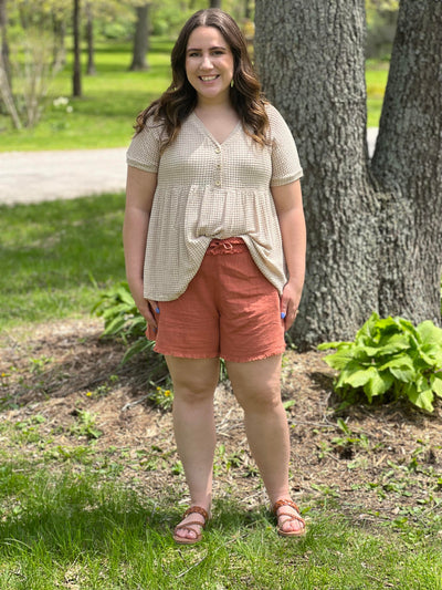 Waffle button up top